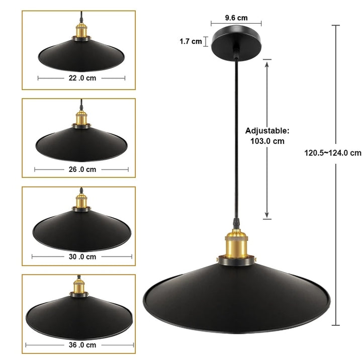 Edison Loft Style Vintage Industrial Retro Pendant Lamp Light e27 Holder Iron