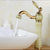 Gold Crane Brass Jade Body 360 Degree Swivel Bathroom Basin Faucet Deck Mount