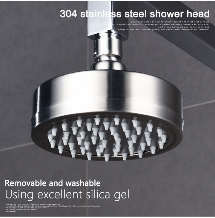 Stainless Steel Brushed Nickel 360 Degree Rotate Pressurized Water Saving Shower Head