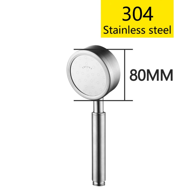 Stainless Steel Brushed Nickel 360 Degree Rotate Pressurized Water Saving Shower Head