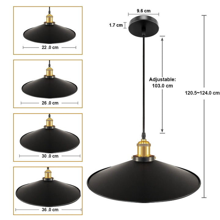 Edison Loft Style Vintage Industrial Retro Pendant Lamp Light e27 Holder Iron