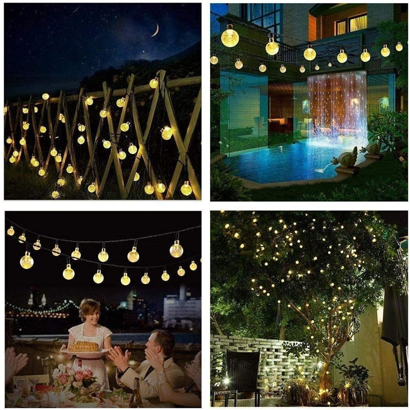 Garden Solar Lights 50 LED 24ft 8 Modes Waterproof Crystal Balls