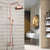 Bathroom Rainfall Shower Faucet Set Double Handle Mixer Tap With Hand Sprayer Wall Mounted Antique Red Copper Nrg521