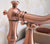 Antique Red Copper Deck Mount Dual Handles Basin Faucet 3pcs Bathroom Lavatory Washbasin Mixer Tap Brg073