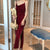 Syiwidii Satin Dress Woman Sleeveless Spaghetti Strap Evening Red Black