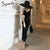 Syiwidii Satin Dress Woman Sleeveless Spaghetti Strap Evening Red Black