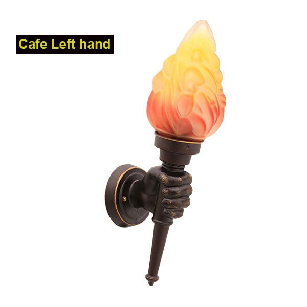 Creative Torch Hand Light Restaurant Cafe Bar Porch Aisle Stair Bedroom Living Room Outdoor Garden Light Wall Lamp Sconce Bra