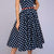 Women Elegant Polka Dot Print Blue Flared Dress Sleeveless Vintage Zip Flare Retro Party Casual Streetwear Dress Vestidos
