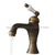Deck Mounted Antique Brass Hot and Cold Single Handle  Bathroom Sink Faucet  Tap Nnf102