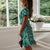 V Neck Floral Print Boho Beach Dress Ruffle Short Sleeve A Line Mini Dress Wrap Sundress Robe