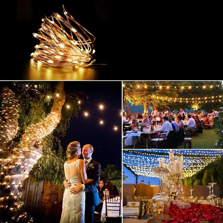 LED Outdoor Solar String Lights 7m/12m/22m solar lamp for Fairy Holiday Christmas Party Garland Lighting IR Dimmable