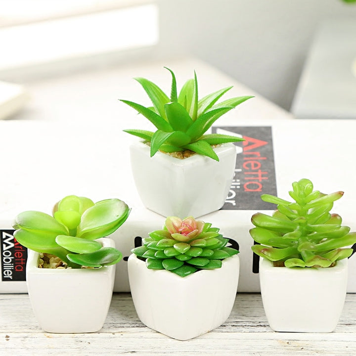 Green Artificial Succulents Plants Home Garden