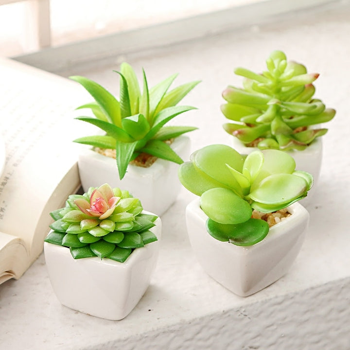 Green Artificial Succulents Plants Home Garden