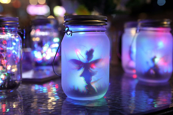 Solar Fairy Lantern Lights Outdoor Hanging Glass Mason Jar Lights