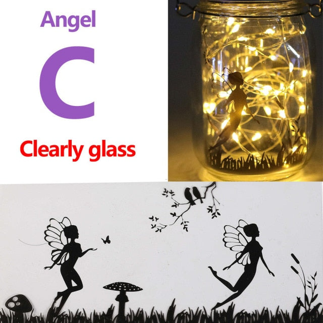 Solar Fairy Lantern Lights Outdoor Hanging Glass Mason Jar Lights
