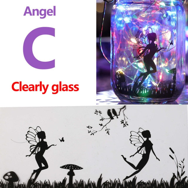 Solar Fairy Lantern Lights Outdoor Hanging Glass Mason Jar Lights