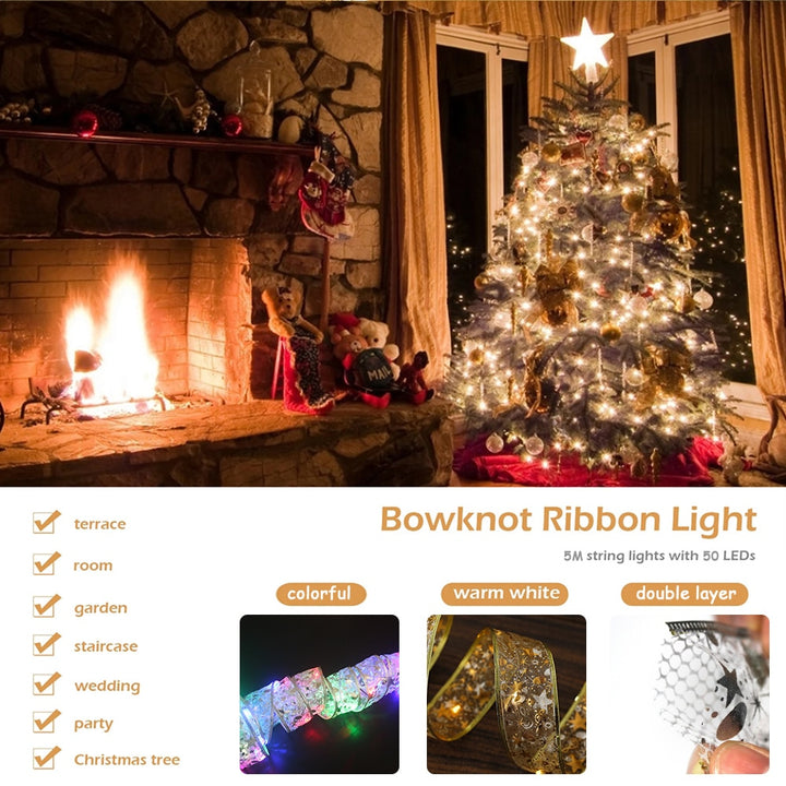 50 LED 5M Double LED Christmas Ribbon