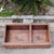 83*43*20cm Emgraved Regtangular Copper Apron Front Double Bowl Artistic Kitchen Sink