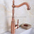 Antique Red Copper Basin Faucets Deck Mounted Single Handle   Tap Hot & Cold Water Bnf633