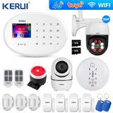 Kerui W204 4G Home Alarm kit Tuya Wifi Gsm Home Alarm 3MP Outdoor Camera Motion Detection Burglar Security Intelligent House