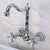 Polished Chrome Wall Mounted Dual Cross Handles Swivel Spout Kitchen Sink Mixer Tap / Bathroom Basin Faucets Kna965