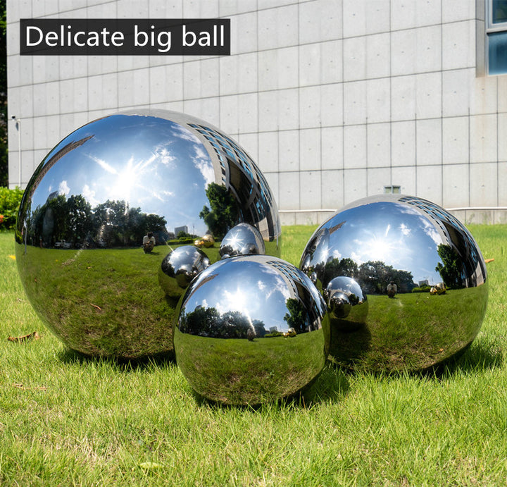 Stainless Steel Hollow Bright Mirror l Garden Landscape Floating Ball
