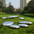 Park landscape stainless steel mirror cobblestone sculpture