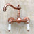Wall Mounted Bathroom Faucet Antique Red Copper Finish Dual Ceramic Handle lrg035