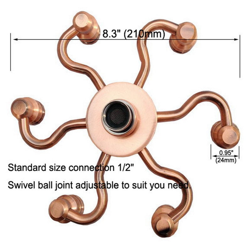 Rainfall Shower Head Antique Red Copper Shower Heads