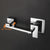 Matte Black/Chrome Widespread  Wall Mounted Rotatable Water Mixer Tapware