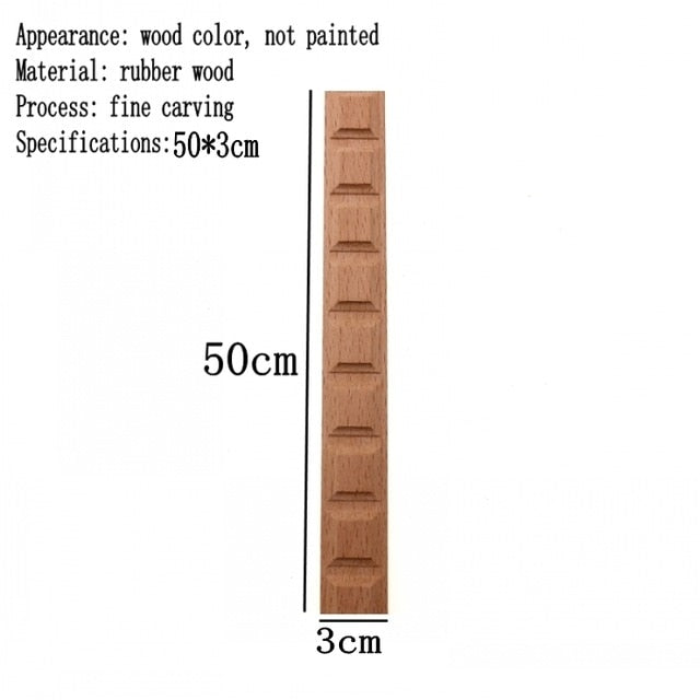 RUNBAZEF Wood Carving Solid Furniture Edge Border Square Line