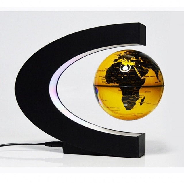 Novelty Led Night Floating Globe Magnetic Levitation Light C Shape LED World Map Antigravity Magic/Novel Lamp