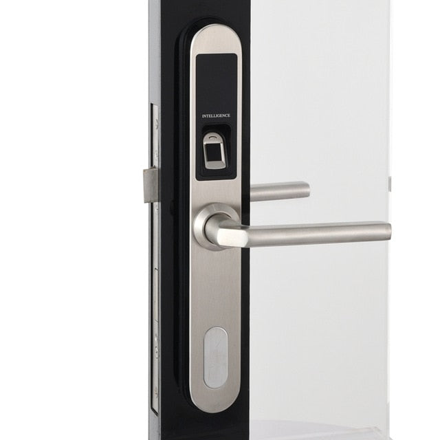 Waterproof Electronic Sliding Door Lock, Keyless Biometric Fingerprint Sliding Hook Door Lock for Wooden or Aluminum Glass Door