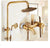 Antique Rain Shower Faucets Set with Hand Brass Wall Mounted Shower Mixer for Bathroom Bath Luxury Rainfall Shower Set EL4006T