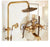 Antique Rain Shower Faucets Set with Hand Brass Wall Mounted Shower Mixer for Bathroom Bath Luxury Rainfall Shower Set EL4006T