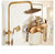 Antique Rain Shower Faucets Set with Hand Brass Wall Mounted Shower Mixer for Bathroom Bath Luxury Rainfall Shower Set EL4006T
