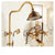 Antique Rain Shower Faucets Set with Hand Brass Wall Mounted Shower Mixer for Bathroom Bath Luxury Rainfall Shower Set EL4006T