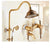Antique Rain Shower Faucets Set with Hand Brass Wall Mounted Shower Mixer for Bathroom Bath Luxury Rainfall Shower Set EL4006T