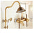 Antique Rain Shower Faucets Set with Hand Brass Wall Mounted Shower Mixer for Bathroom Bath Luxury Rainfall Shower Set EL4006T