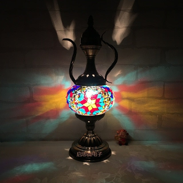 Handcrafted Turkish vintage art deco mosaic table Lamp vintage art deco