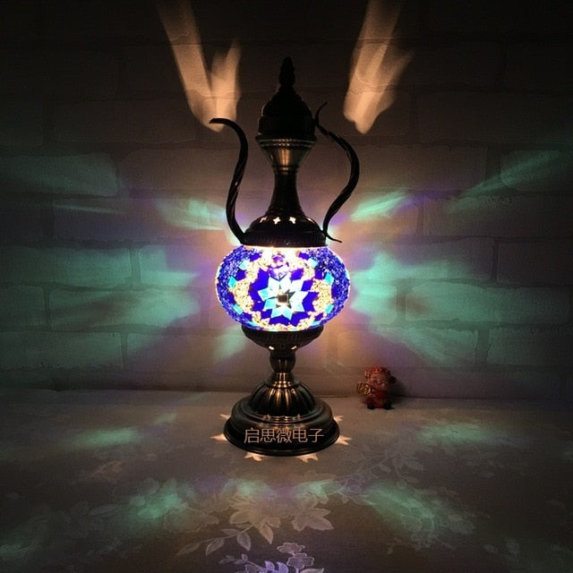 Handcrafted Turkish vintage art deco mosaic table Lamp vintage art deco