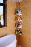 Adjustable Bathroom Organiser Corner Shower Shelving Unit Rack Shelf Caddy Storage Rack