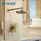 KEMAIDI Antique Brass Wall Mounted Shower Faucet Sets 8