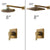 KEMAIDI Antique Brass Wall Mounted Shower Faucet Sets 8" Brass Rain Shower Head Single Lever
