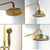 KEMAIDI Antique Brass Shower Faucets Set Rainfall Shower Head with Shelf Mixer  Swivel Spout