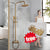 KEMAIDI Antique Brass Shower Faucets Set Rainfall Shower Head with Shelf Mixer  Swivel Spout