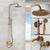 KEMAIDI Faucet Antique Brass Waterfall Shower H & C Mixers Taps Wall Mounted Rainfall Shower Faucets