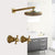 KEMAIDI  8 inch Antique Brass Round Wall Mounted Bathroom Rainfall Head 2 Handles Shower Shower Sets