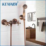 KEMAIDI Bathroom Bath Wall Mounted Hand Held Shower Head Kit Shower Faucet Sets Shower Mixer Tap